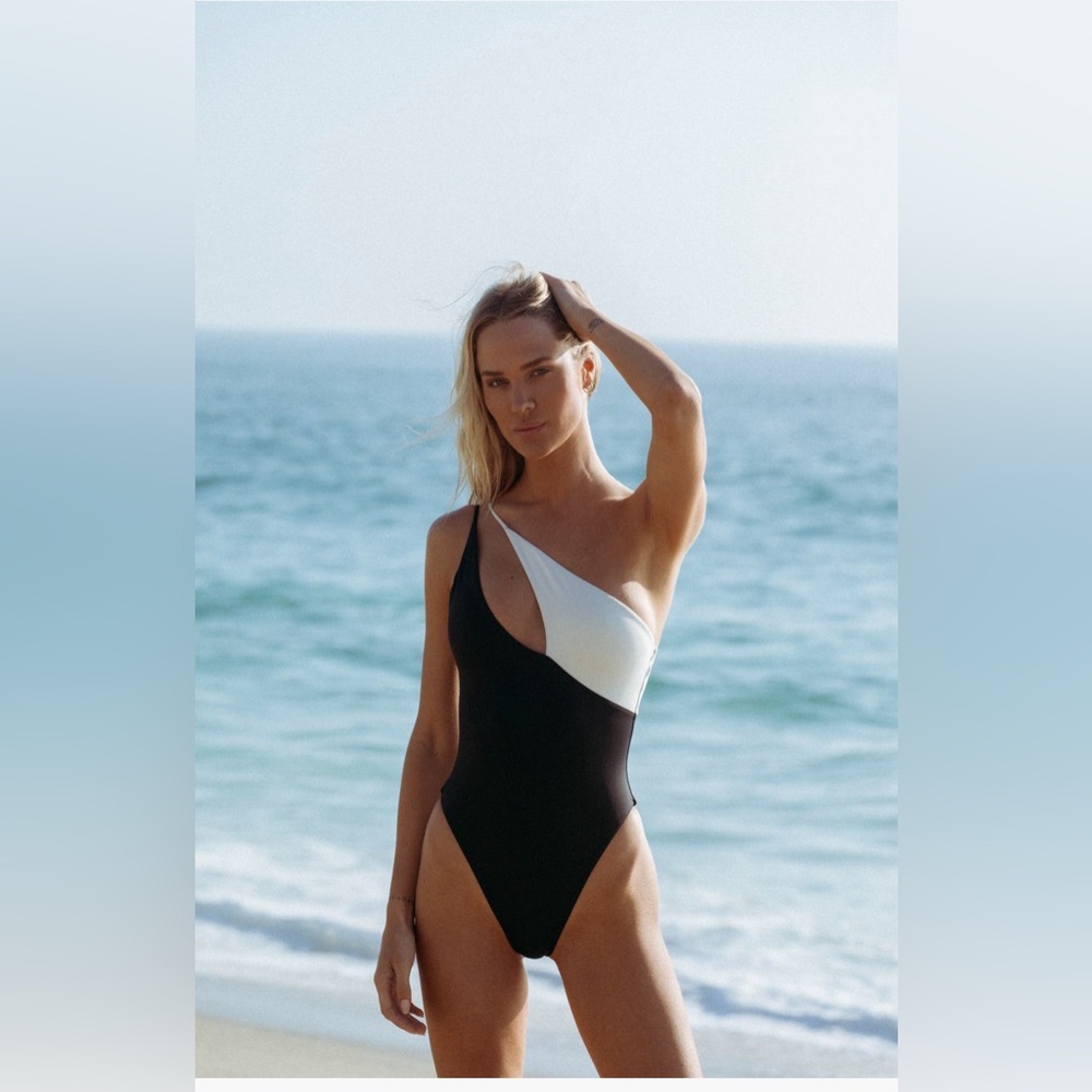 L*Space Raquel Colorblock One-Shoulder One-Piece Swimsuit, Small, $169